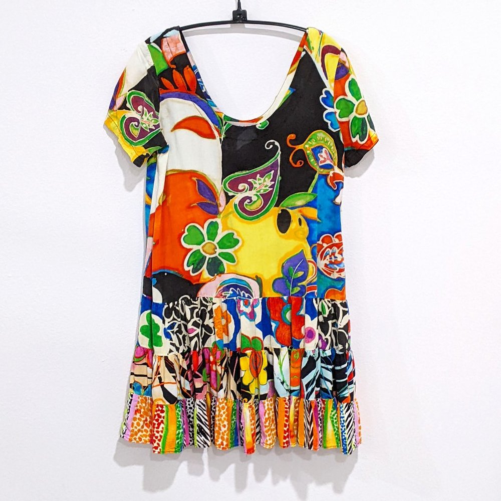 Jams World Hattie Mystere Shift Dress Hawaiian Floral Multicolor Size Small